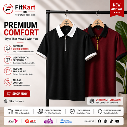 Combo T-Shirt 2 Pcs Black and Maroon