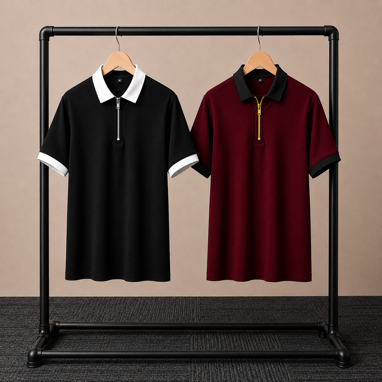 Combo T-Shirt 2 Pcs Black and Maroon