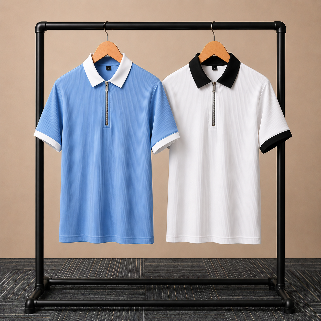 Combo T-Shirt 2 Pcs White and Sky blue