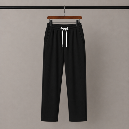 Man's Loose Fit Zipper Polo & Trouser Set - MAROON & BLACK