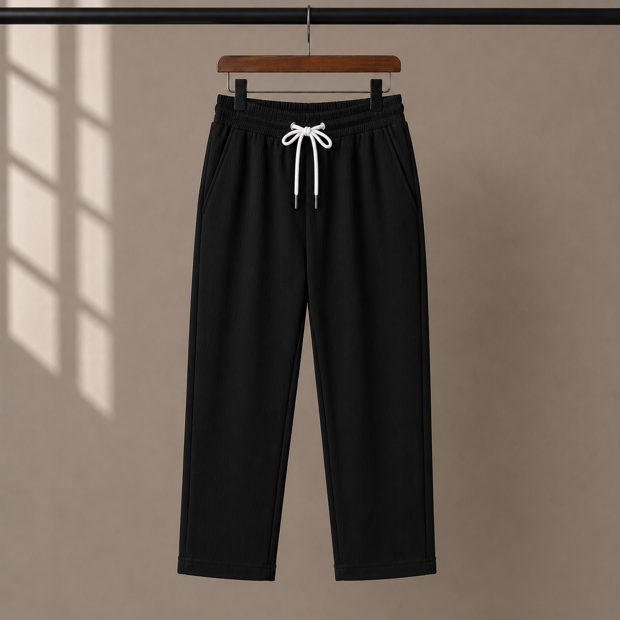 Zipper Polo White T-Shirt  & Black Pant COMBO SET Premium