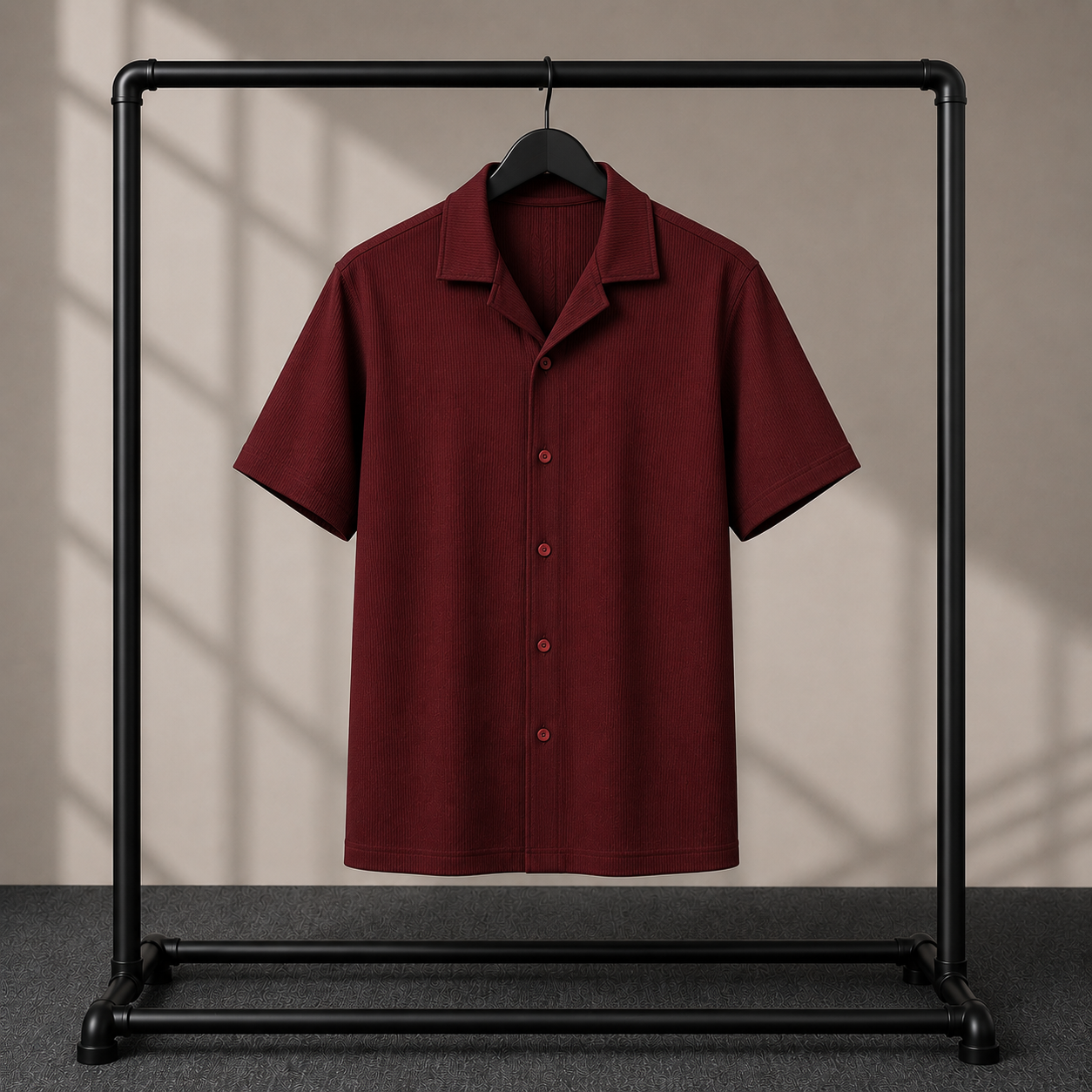 Premium Korean Cherry Maroon Shirt & white Pant Combo Set for Men