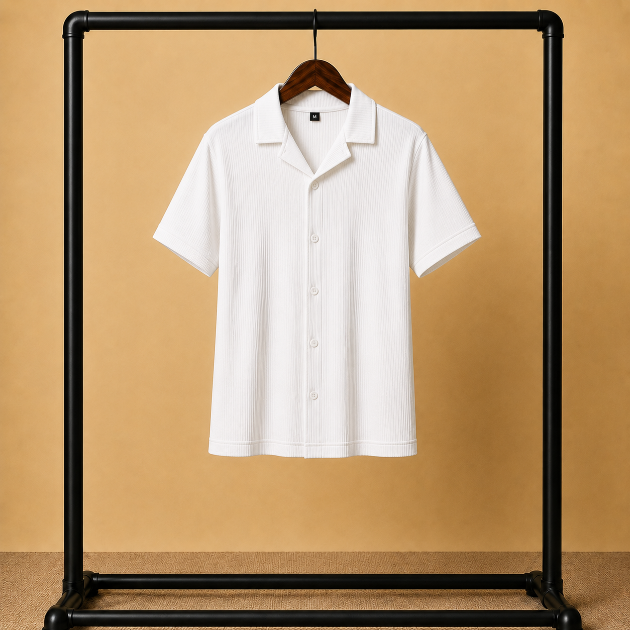 Premium Korean Cherry Wite Shirt & Black Pant Combo Set for Men