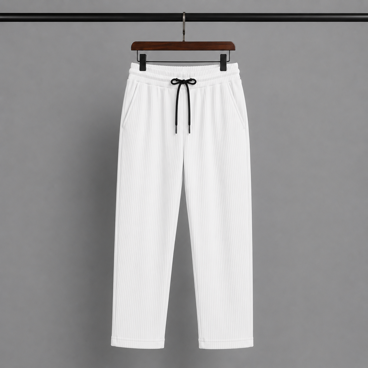 Zipper Polo Coffee Colored T-Shirt  & White Pant COMBO SET Premium