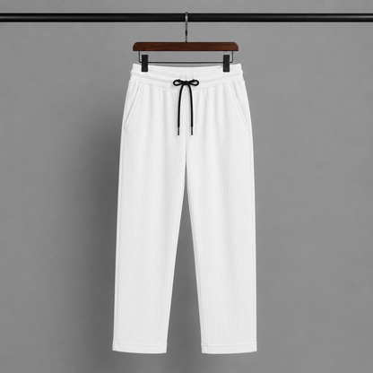 Zipper Polo Coffee Colored T-Shirt  & White Pant COMBO SET Premium