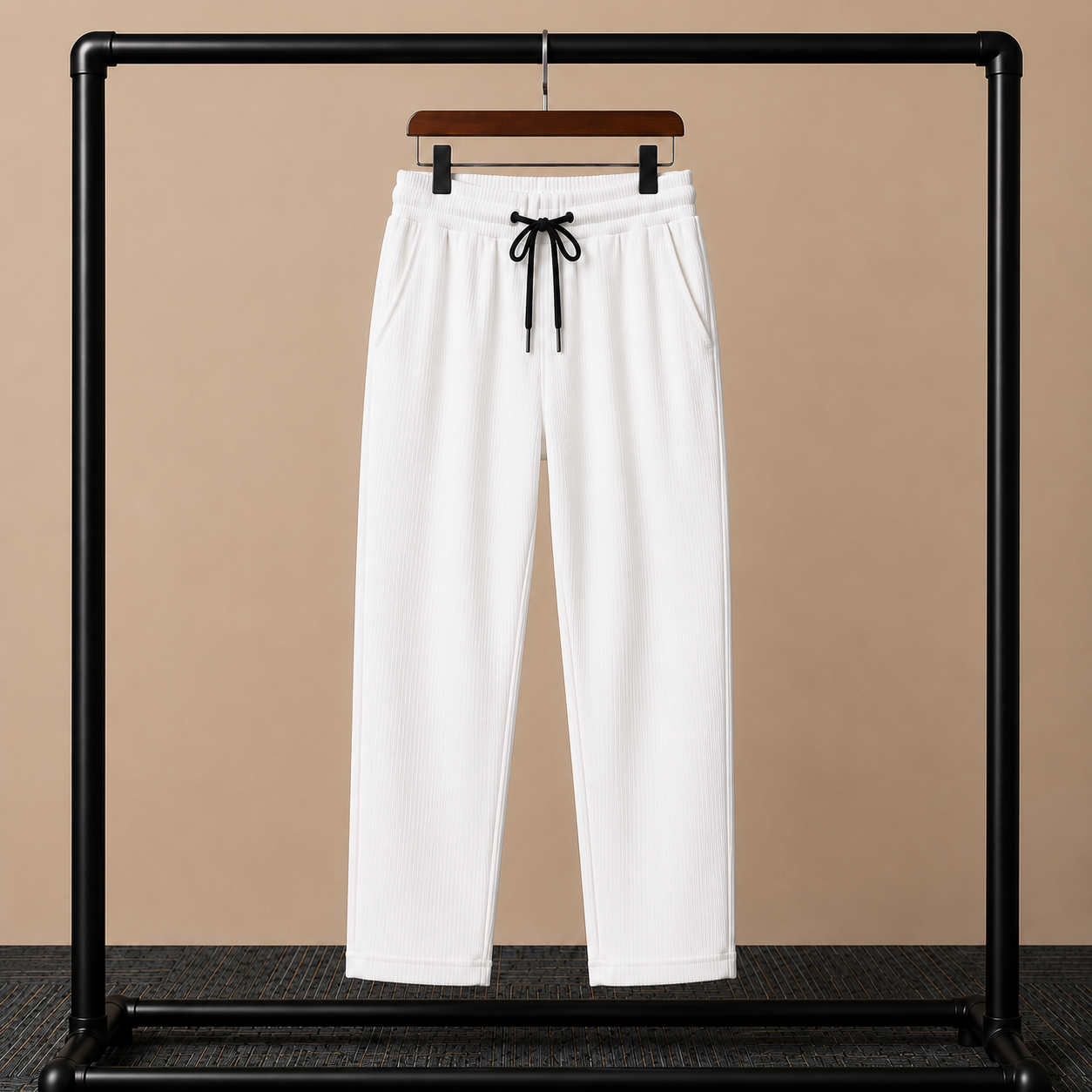 Zipper Polo Maroon T-Shirt  & White Pant COMBO SET Premium
